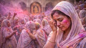 vrindavan widows playing holi with colors
