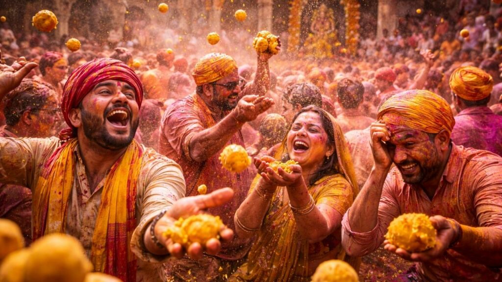 banke bihari flower holi vrindavan
