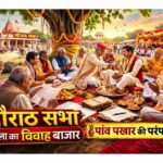 सौराठ सभा में पंजीकार वंशावली मिलान करते हुए